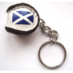 Scotland Flag Shinty Ball Keyring